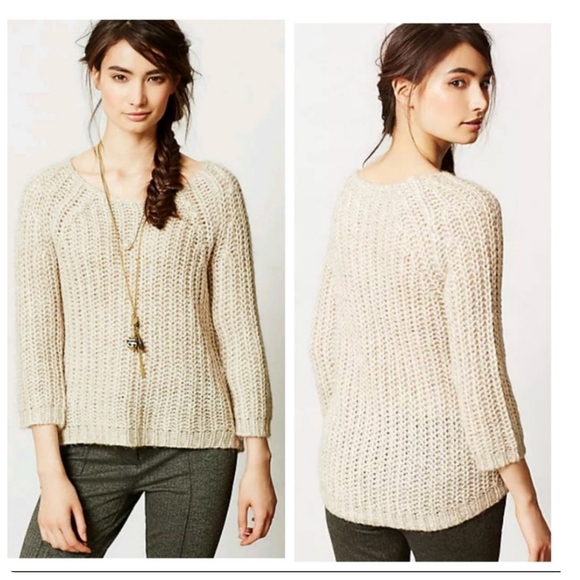 Anthropologie Knitted & Knotted Sequin Chunky Sweater Size Medium▪ - Picture 3 of 12
